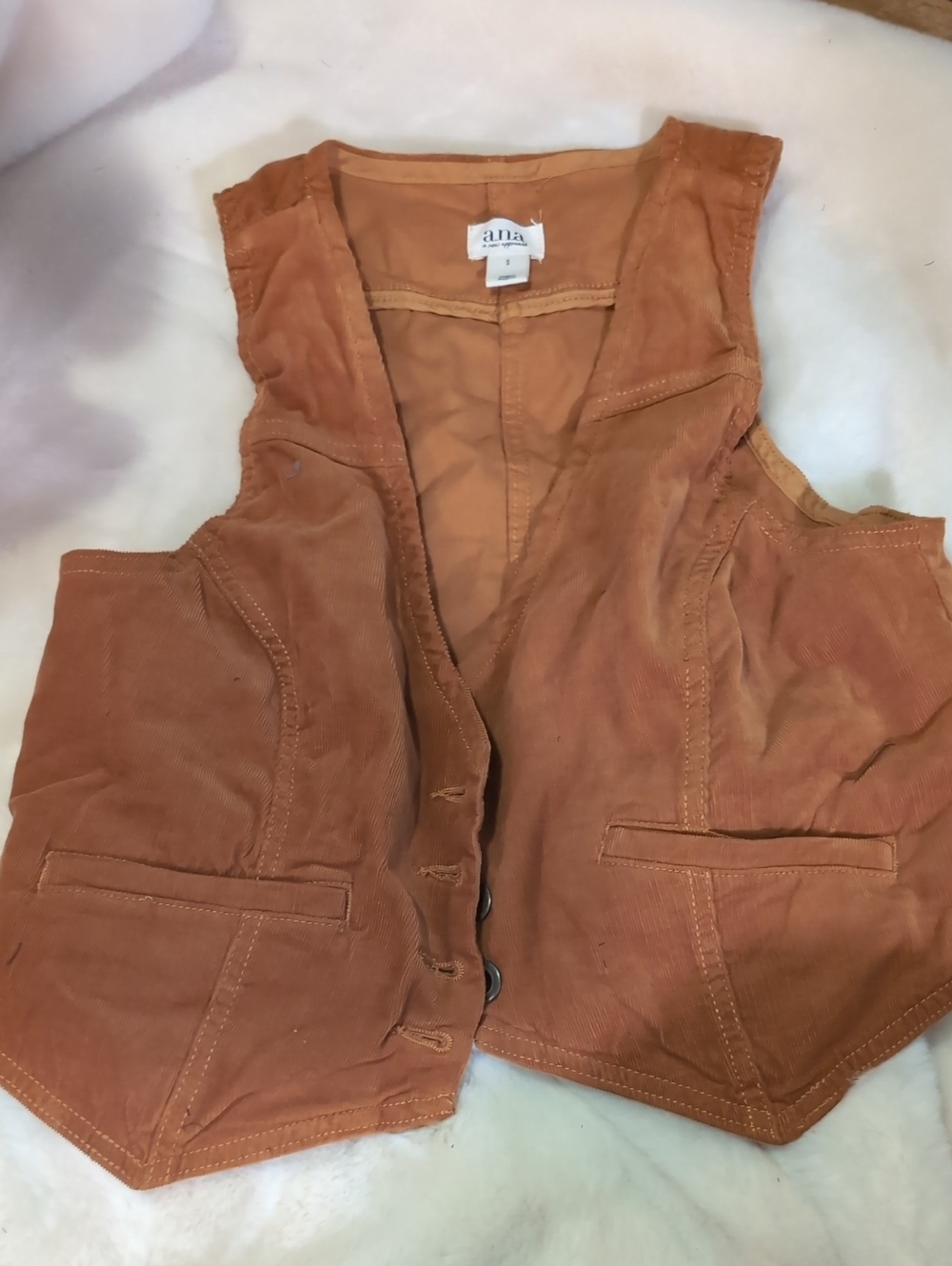 a.n.a Rust-Toned Corduroy Vest